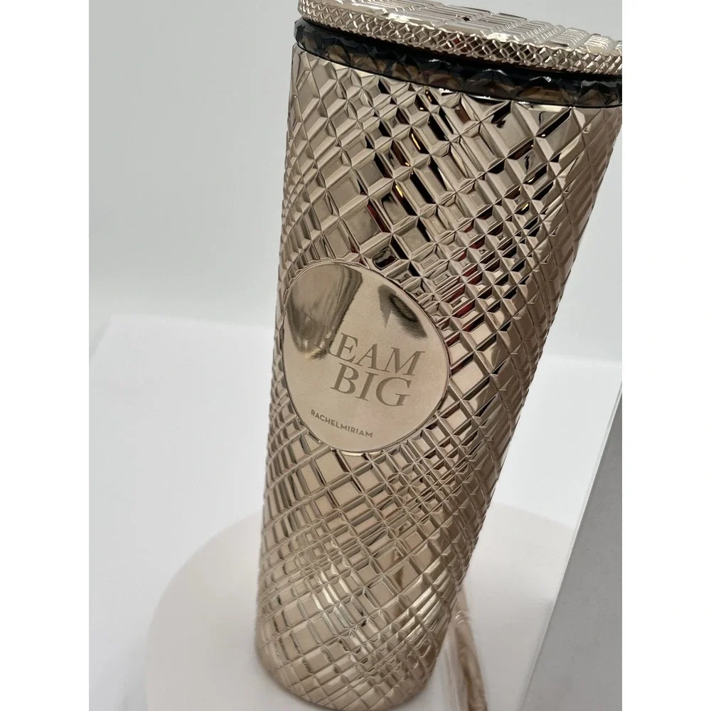 RACHEL MIRIAM Dream Big Metallic Gold Tumbler 24 oz - New in Packaging BPA Free
